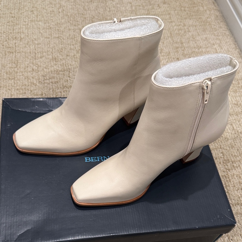 Bernardo Off-White Ankle Booties
